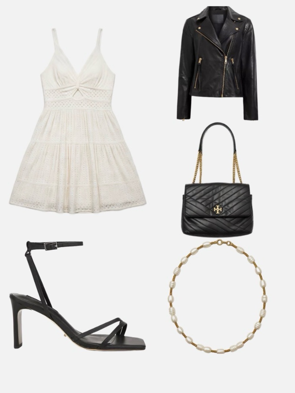 Angie White Eyelet V-Neck Mini Dress - Picture 2 of 6